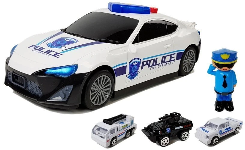 Lean Toys Automobilis su policininko figūrėlė 2in1