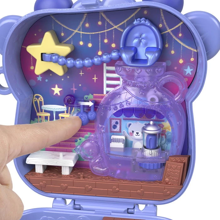 Polly Pocket - Core Compact Mėlyna-Beary Besties lėliukė (JKC48)