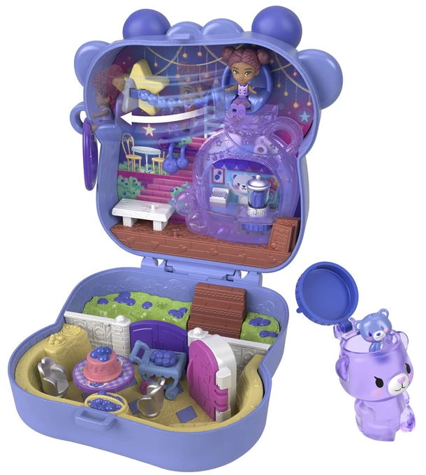 Polly Pocket - Core Compact Mėlyna-Beary Besties lėliukė (JKC48)