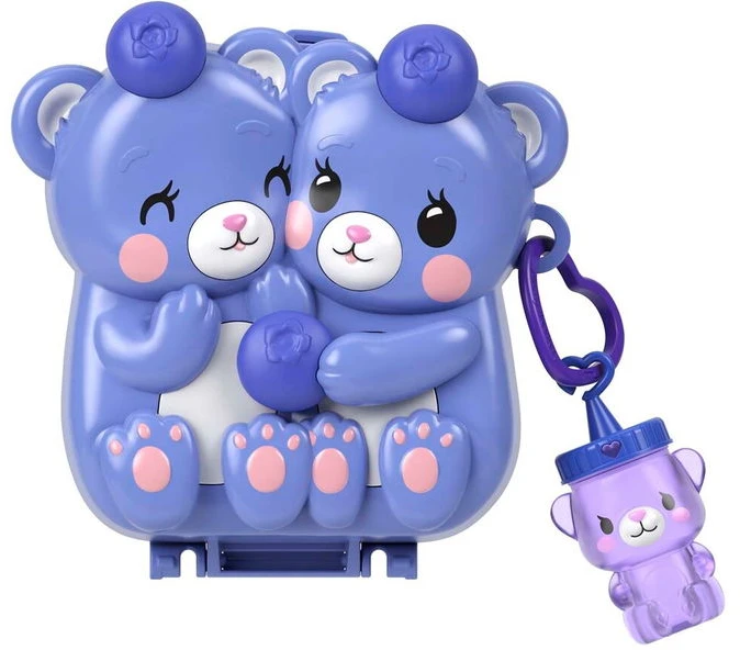 Polly Pocket - Core Compact Mėlyna-Beary Besties lėliukė (JKC48)