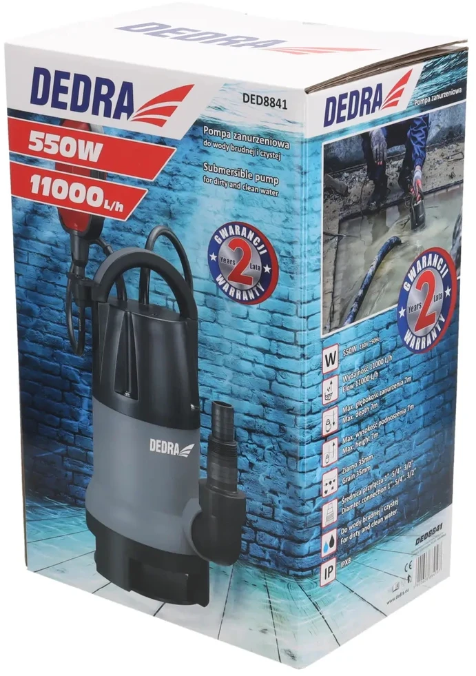 Dedra Panardinamas siurblys variam ir nevariam vandeniui 550W