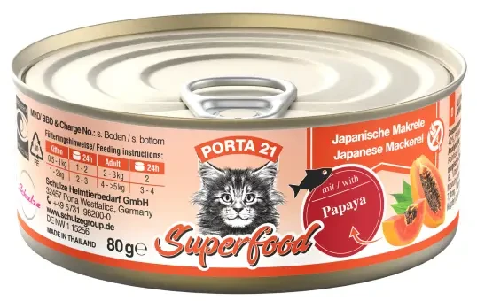 Porta21 - Supermaisto skumbrė su papajomis - 80 g