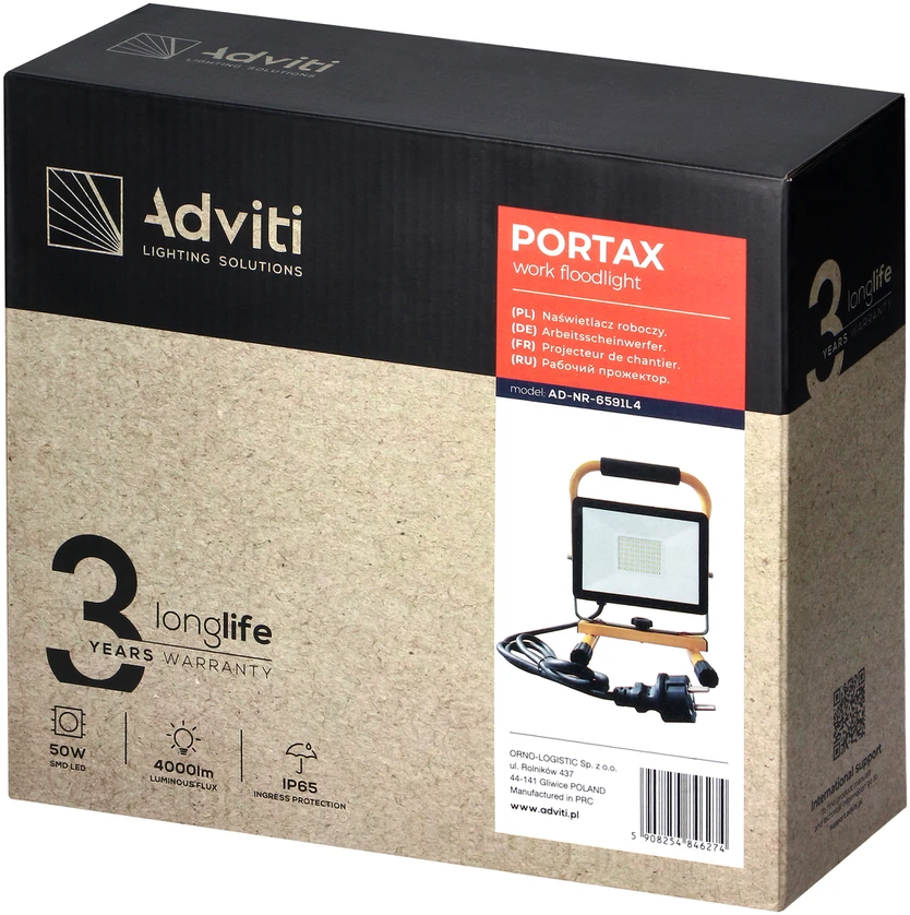 Orno PORTAX darbinis šviestuvas ant trikojo, 50 W, 4000 lm, IP65, 4000 K