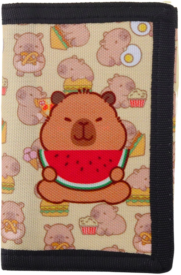 Lean Toys Vaikiška piniginė su Velcro užsegimu ir kapibaros motyvu 12.5x8.5 cm