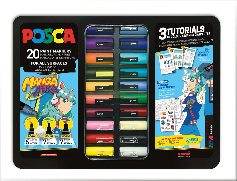 „Posca“ – metalinė skarda – „Manga Hero“, 20 vnt (401537)