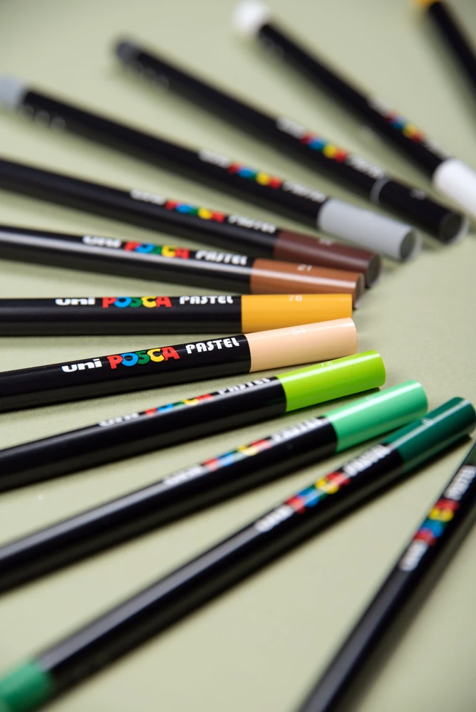 Posca - Pastelinės kreidelės - Ryškios ir intensyvios spalvos, 24 vnt. (402022)