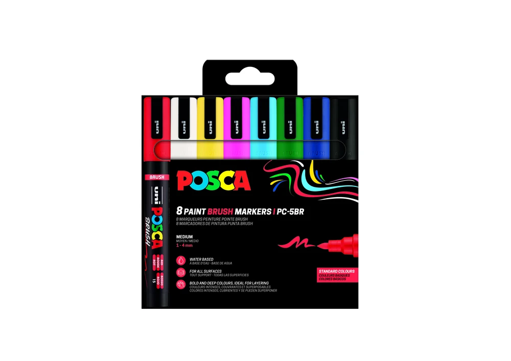 Posca - Šepetėlių PC-5BR rinkinys, 8 vnt. (401676)