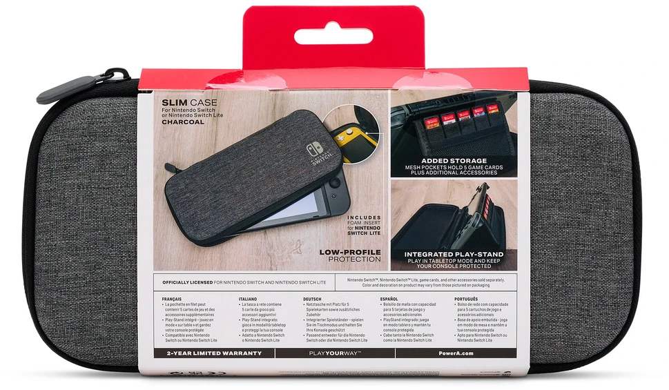 Power A Maitinimas A PowerA Nintendo Switch dėklas - Charcoal