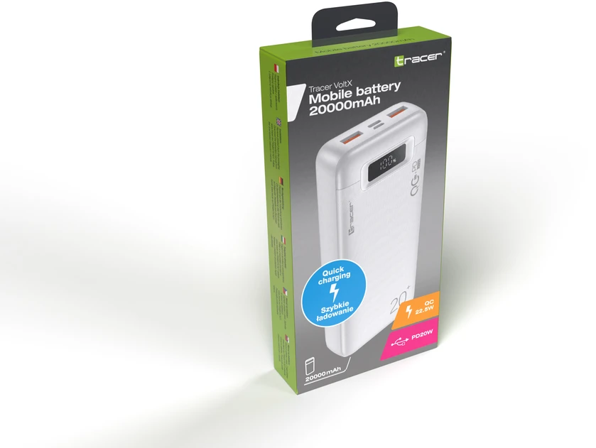 Power bank TRACER VoltX 20000mAh PD+OC3.0 22.5W WH