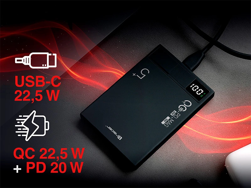Tracer AirMag1 Lithium Polymer (LiPo) 5000 mAh Wireless charging Juodas