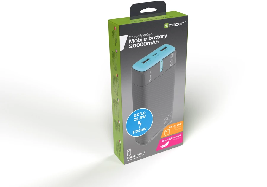 Tracer EnerGen 20000 mAh Juodas, Mėlyna