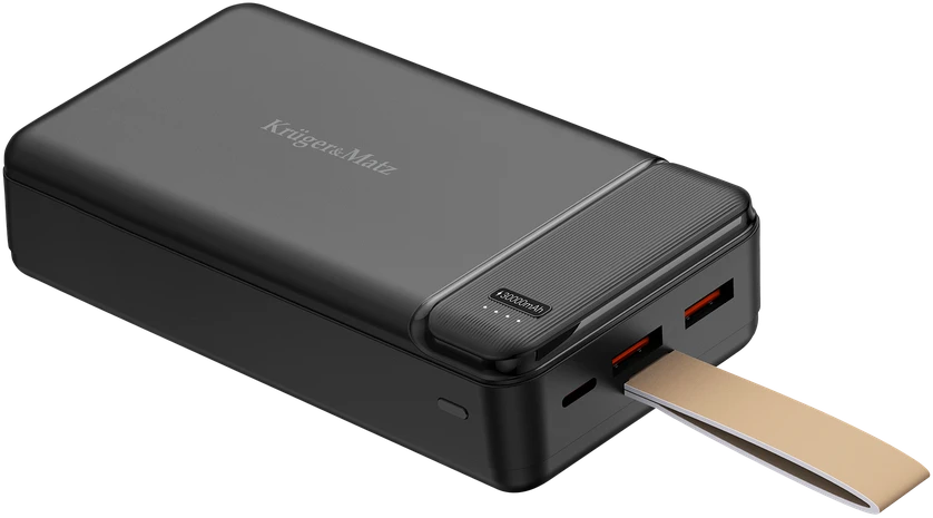 Kruger & Matz 30000 mAh ličio jonų išorinė baterija su QC ir PD funkcijomis