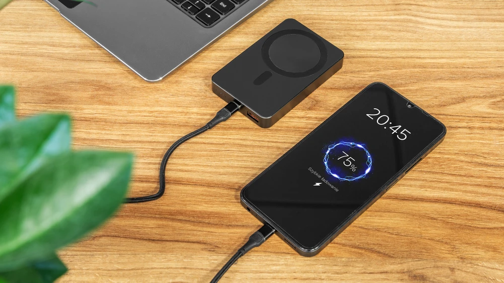 POWER BANK indukcinis Kruger & Matz 10000 mAh Mag Safe juodas