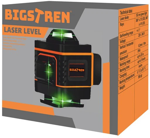 Bigstren lazerinis nivelyras 16 linijų, 360 laipsnių