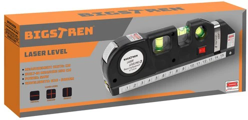 Bigstren lazerinis gulsčiukas su matavimo juosta 250 cm Bigstreen 21747