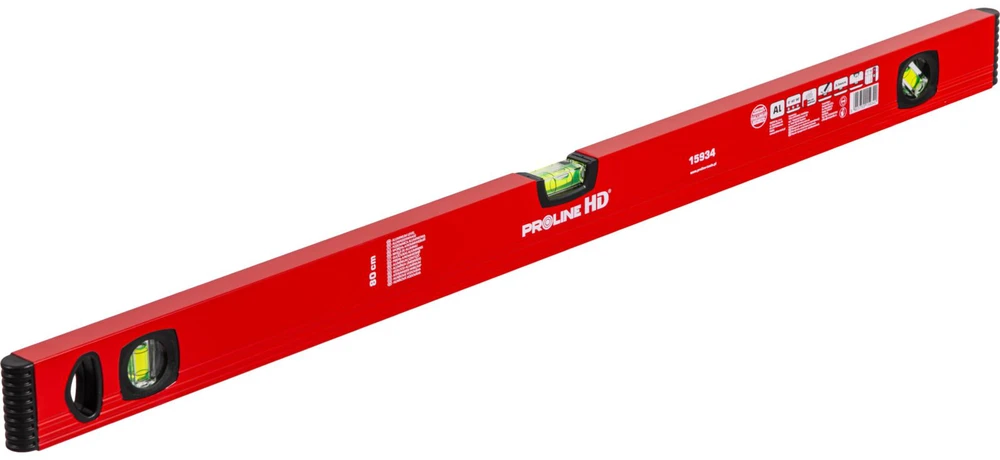 Poziomnica, Aliuminio gulsčiukas, 3 vnt., frezuojamas, skersmuo 0,5 mm/1 m, 80 cm, proline hd