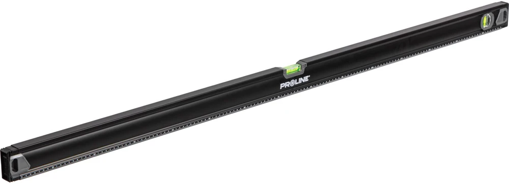 Poziomnica, Aukščiausios kokybės spiritinis gulsčiukas 2 lb frezai, 0,5 mm / 1 m, magnet. 2 %, 150 cm, proline