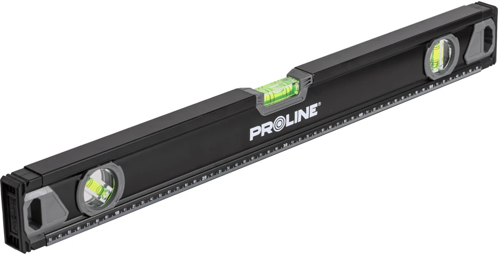 Poziomnica, Aukščiausios kokybės spiritinis gulsčiukas, 3 colių, freza, 0,5 mm / 1 m, 2 % gylio, 60 cm, proline
