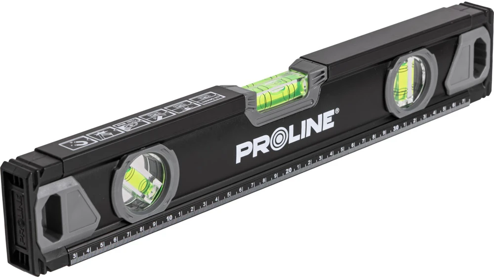 Poziomnica, Aukščiausios kokybės spiritinis gulsčiukas 3 colių frezai, 0,5 mm / 1 m, 2 % gylio, 40 cm, proline