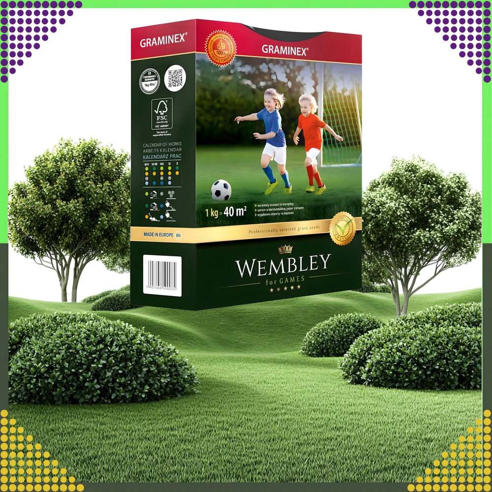 Premium Aukščiausios kokybės sportinė žolė WEMBLEY 1kg 40 m sportinei vejai