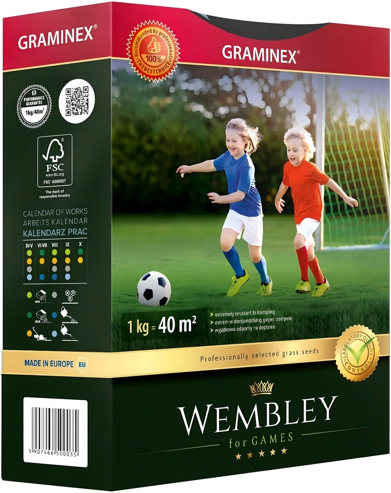 Premium Aukščiausios kokybės sportinė žolė WEMBLEY 1kg 40 m sportinei vejai
