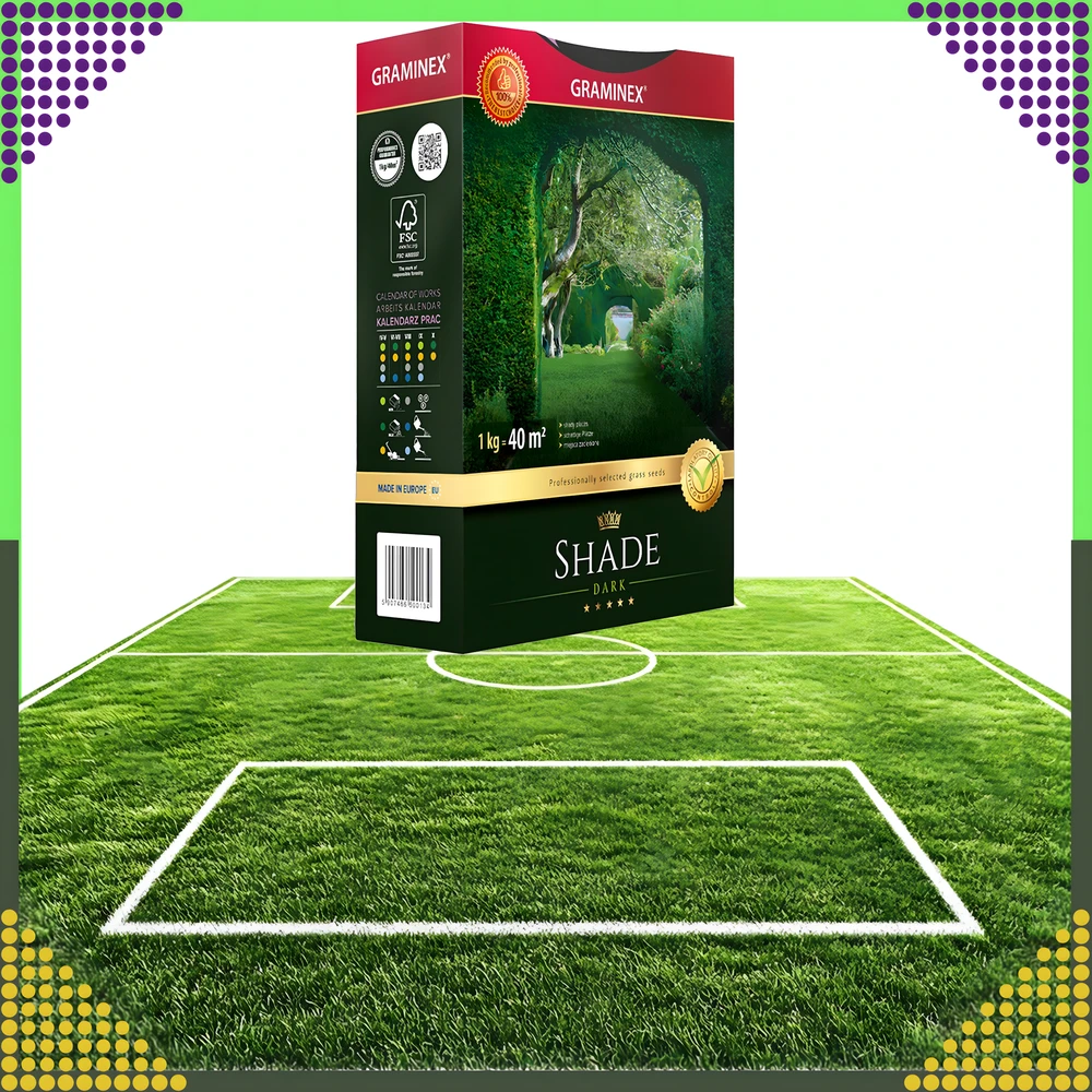 Premium Aukščiausios kokybės žolių sėklų mišinys SHADE 1kg 40m šešėlinėms vietoms