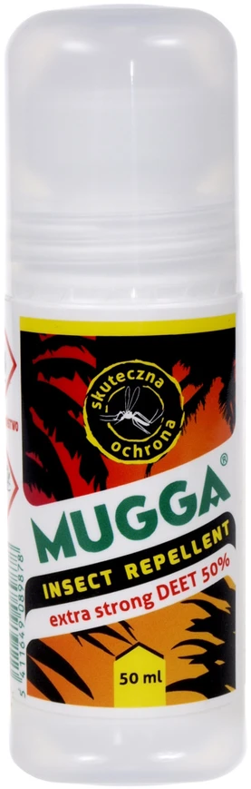Preparat „Mugga“ rutulinis valiklis su 50 % apsauga nuo vabzdžių, 50 ml