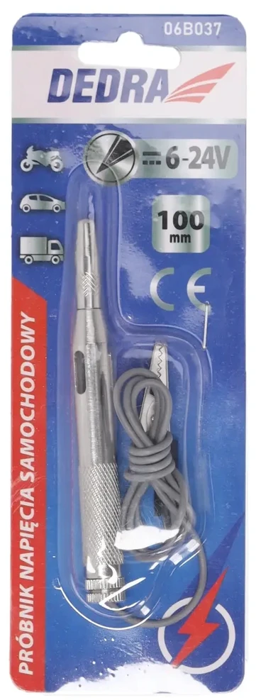 Dedra Próbnik Automobilio įtampos matuoklis 6-24v, 100mm, metalinis