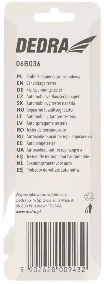 Dedra Próbnik Automobilio įtampos matuoklis 6-24v, 140mm