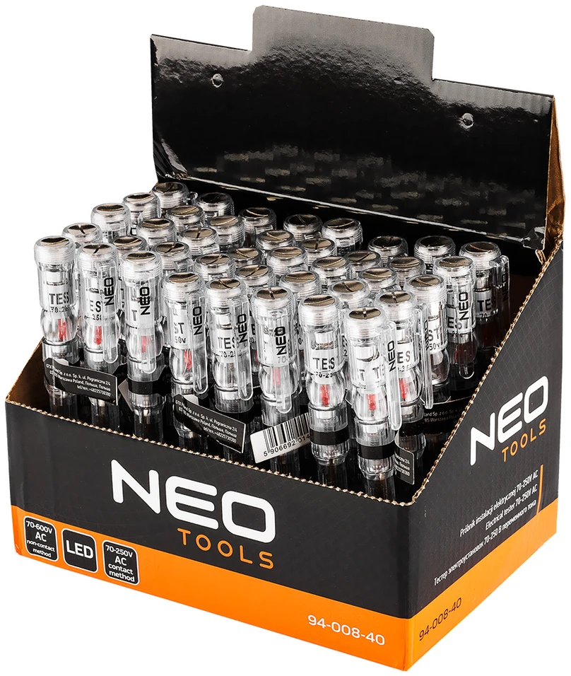 Neo Próbnik Elektros instaliacijos testeris 70–250 V AC, 40 vnt. kartotinis.