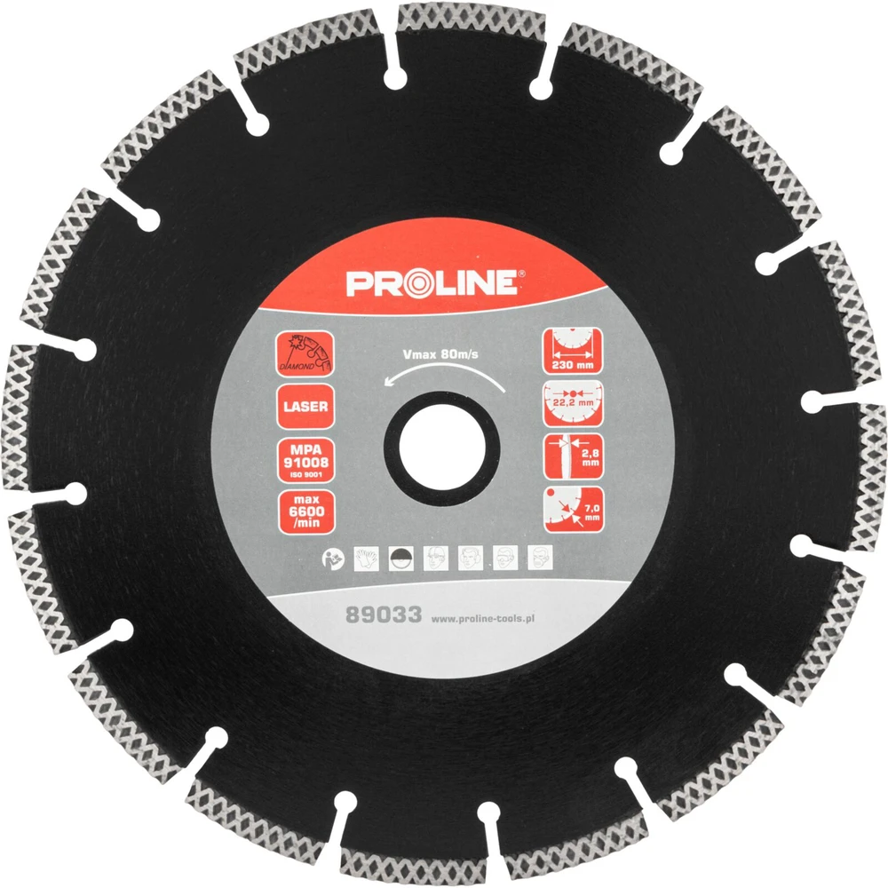 Tarcza Deimantinis diskas, x tipo lazeris (universalus) 230*2,8*7*22,2 prolinas