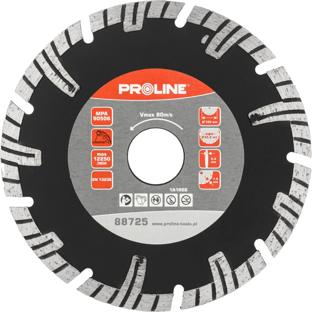 Proline Turbo-T deimantinis diskas (betoninis) 125 * 22,2 prolinas