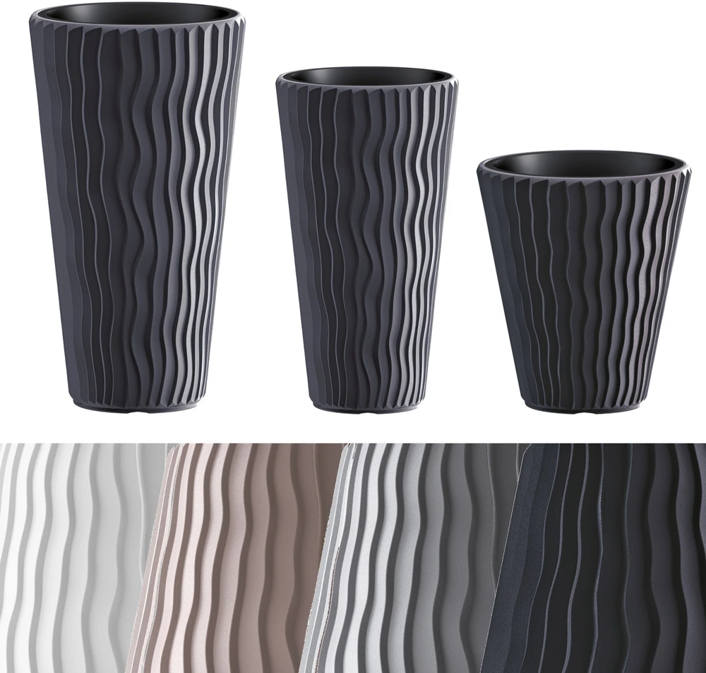 Plastikinis vazonas Prosperplast Sandy Slim, Ø39 cm