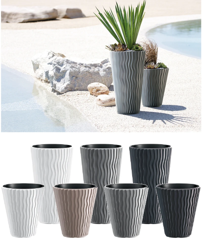 Plastikinis vazonas Prosperplast Sandy Slim, Ø39 cm