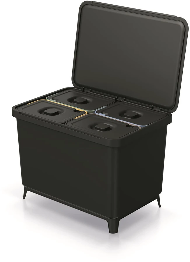 Prosperplast KEDEN SYSTEMA WASTE BIN 4x10L - Juodas RECYCLING | Sourcing