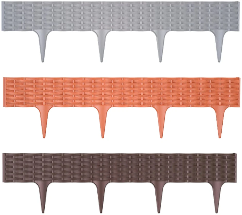 Prosperplast Dekoratyvinė tvorelė IBRA L390cm H18.6cm plastikinė/pilka