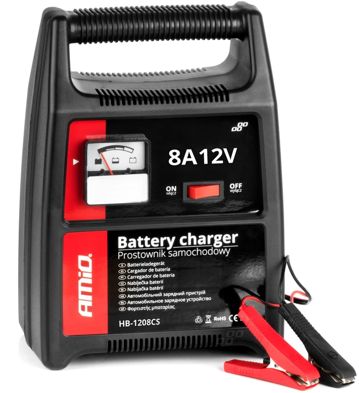 Automobilinis akumuliatoriaus įkroviklis Amio 12V, 8A, 120W