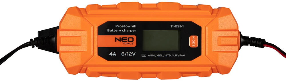 NEO akumuliatorių įkroviklis su LCD ekranu