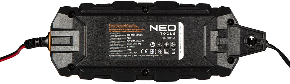 NEO 11-891-1 įkroviklio korpusas su technine informacija