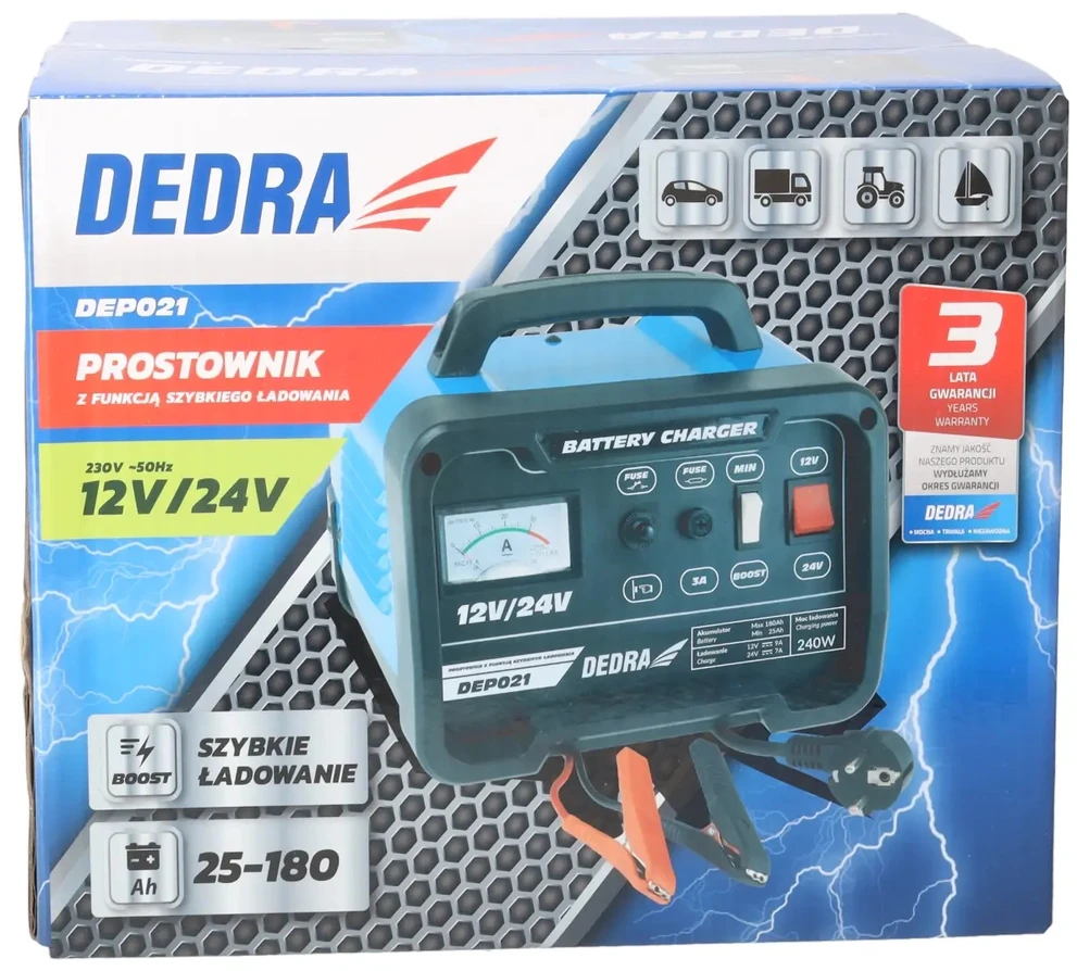 Dedra Sroves lygintuvas su greito ikrovimo funkcija 1224V 25180Ah