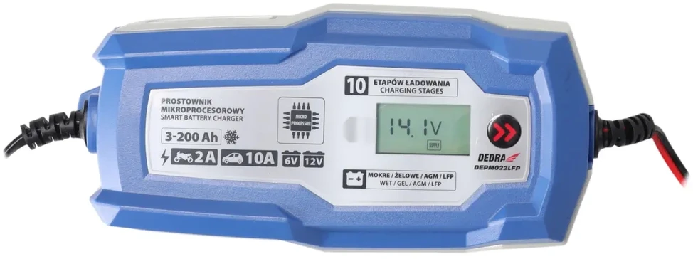 Dedra Mikroprocesorinis lygintuvas 10A6V12V 3200AhLCD LFP