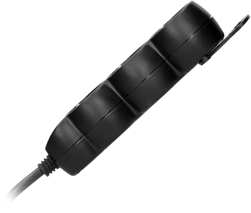 Orno Przedłużacz 3 krypčių prailgintuvas 2P+Z, 5m H05VV-F 3x1.5mm2, Imax=16A, plokščias kištukas, juodas