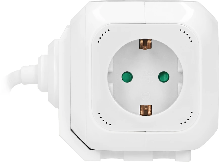 Orno Przedłużacz 4 krypčių prailgintuvas 2P+Z (Schuko), 2xUSB įkroviklis, 1,4 m H05VV-F 3x1,5mm2, baltas