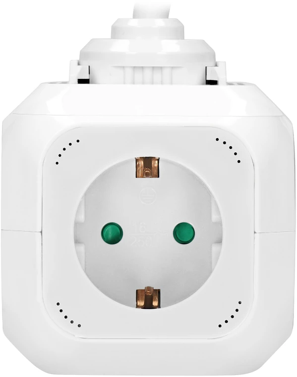 Orno Przedłużacz 4 krypčių prailgintuvas 2P+Z (Schuko), 2xUSB įkroviklis, 1,4 m H05VV-F 3x1,5mm2, baltas