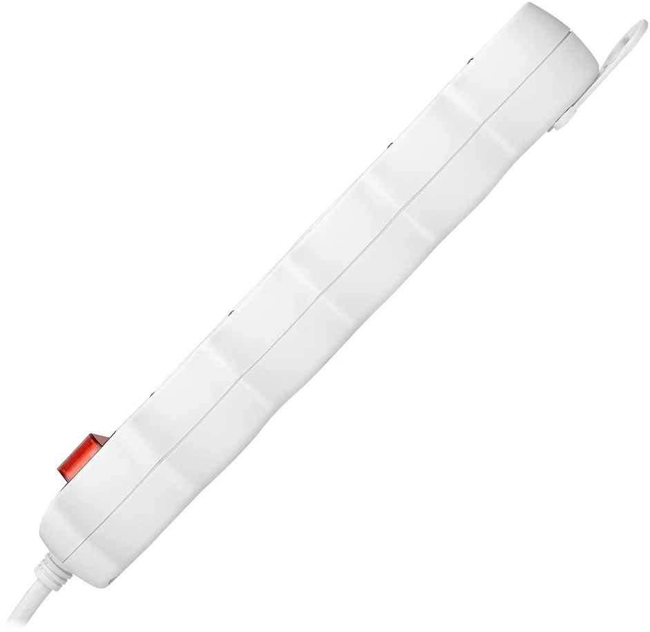Orno Przedłużacz 5 kontaktų prailgintuvas 2P+Z, su jungikliu, 3m H05VV-F 3x1.5mm2, Imax=16A, plokščias kištukas, baltas
