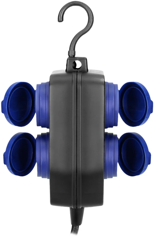 Orno Przedłużacz Dirbtuvių prailgintuvas, atsparus vandens purslams, IP44, 4 lizdai (2+2) 2P+Z IP44, schuko, guminis kabelis, H05RR-F 3x1.5mm², 10m