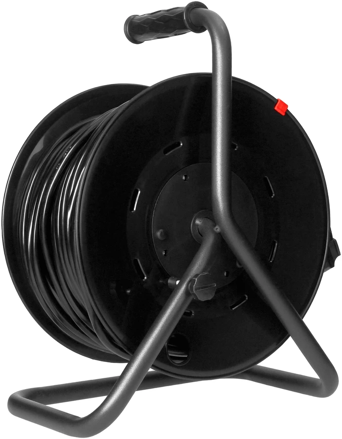 Orno Przedłużacz Ilgintuvo ritė, 4 lizdai 2P+Z, PVC kabelis H05VV-F 3x1,5mm², ilgis - 50m, FIKSUOTI LIZDAI, termorelė, srovės kelio sklendės
