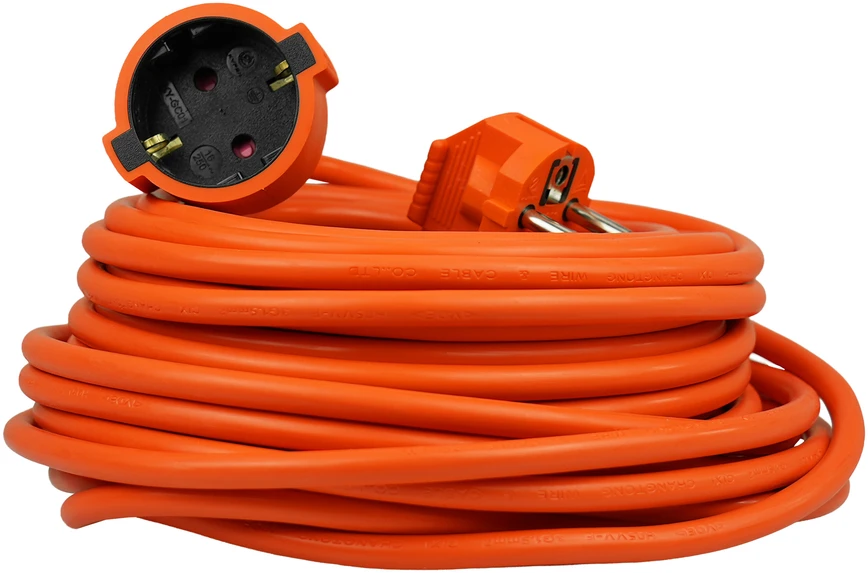 Przedłużacz jednogniazdowy schuko; ip20; 16a; h05vv-f ; 3×1,5; 20m; oranžinė; hand home