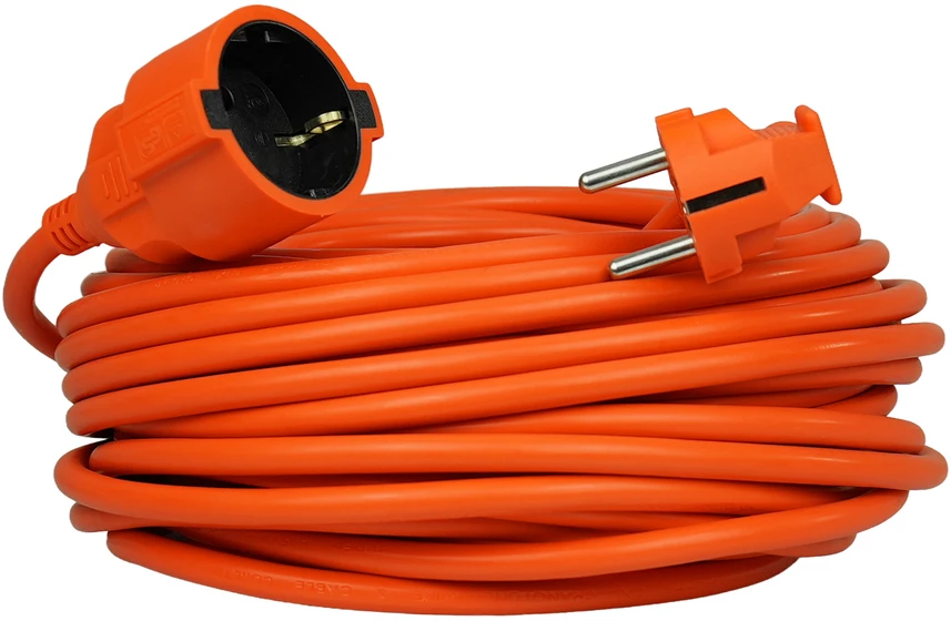 Prailgintuvas su vienu schuko lizdu; IP20; 16A; H05VV-F; 3×1,5; 25 m; oranžinė; Hand Home