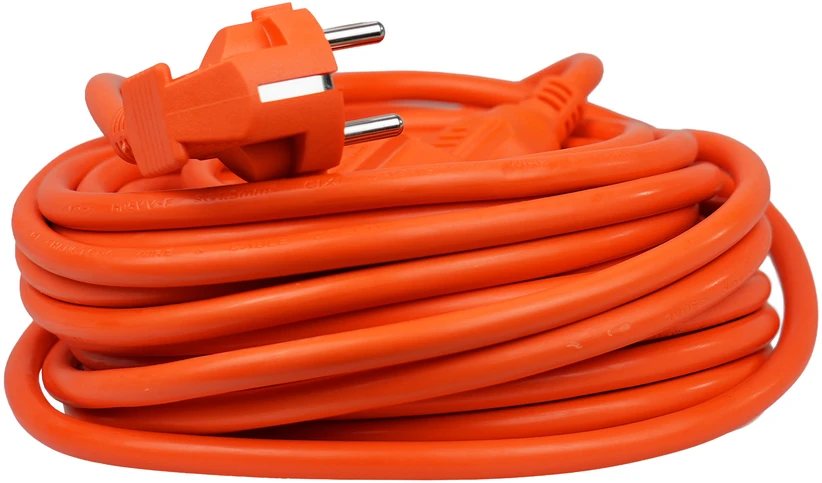 Ilgintuvas su vienu schuko lizdu; IP20; 16A; H05VV-F; 3×1,5; 15 m; oranžinė; Hand Home.